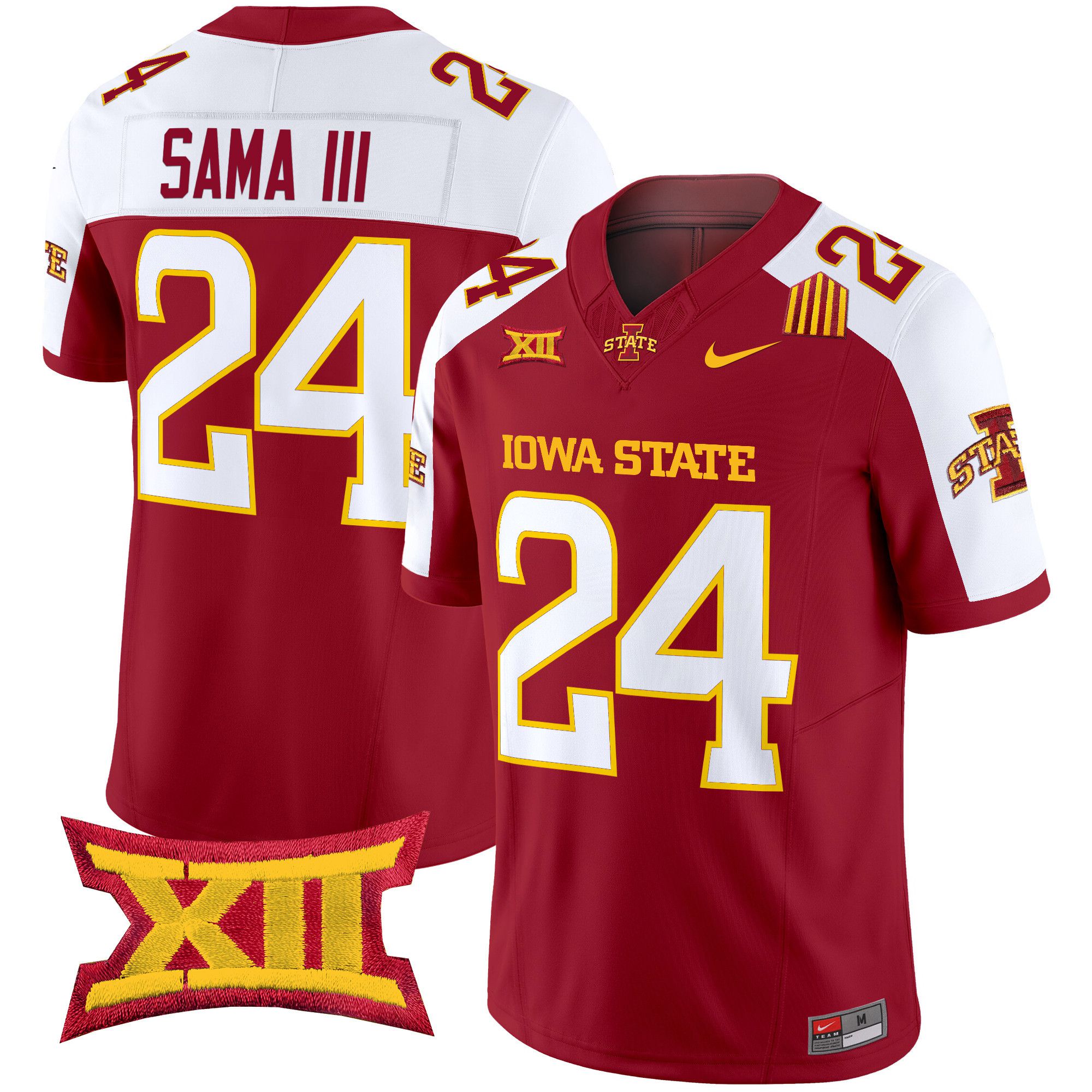 Men Iowa State Cyclones #24 Sama iii Red Nike 2024 Vapor Limited NCAA Jersey